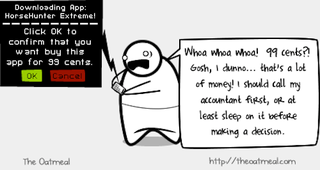 Illustration for article titled This Is How I Feel About Buying Apps